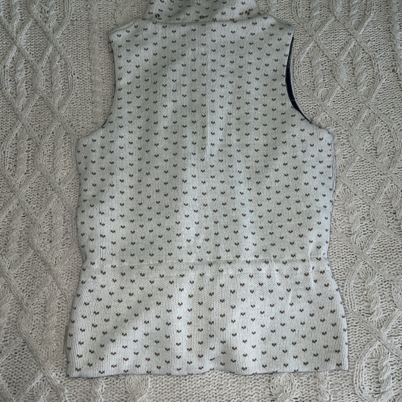 Vintage Y2K Grey White and Brown Heart "Polka Dot" Vest Sweater - Picture 8 of 8